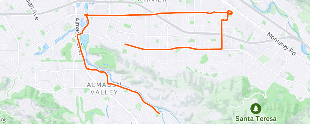 Map of the activity, Ride to F3 workout