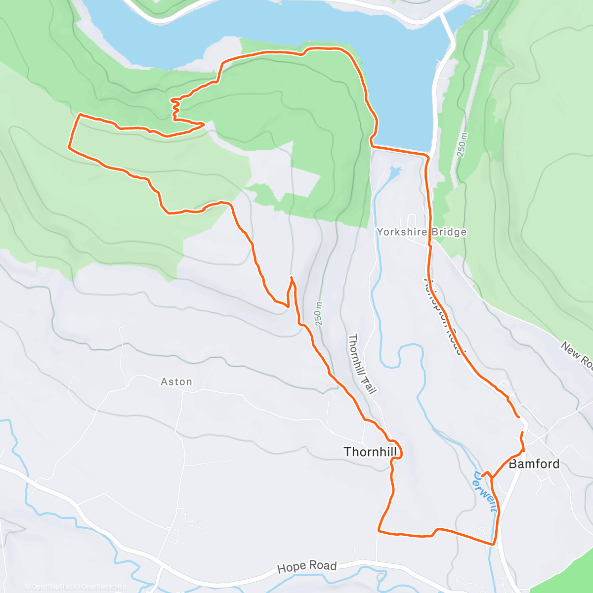 Map of the activity, Family NYE Peak District hike