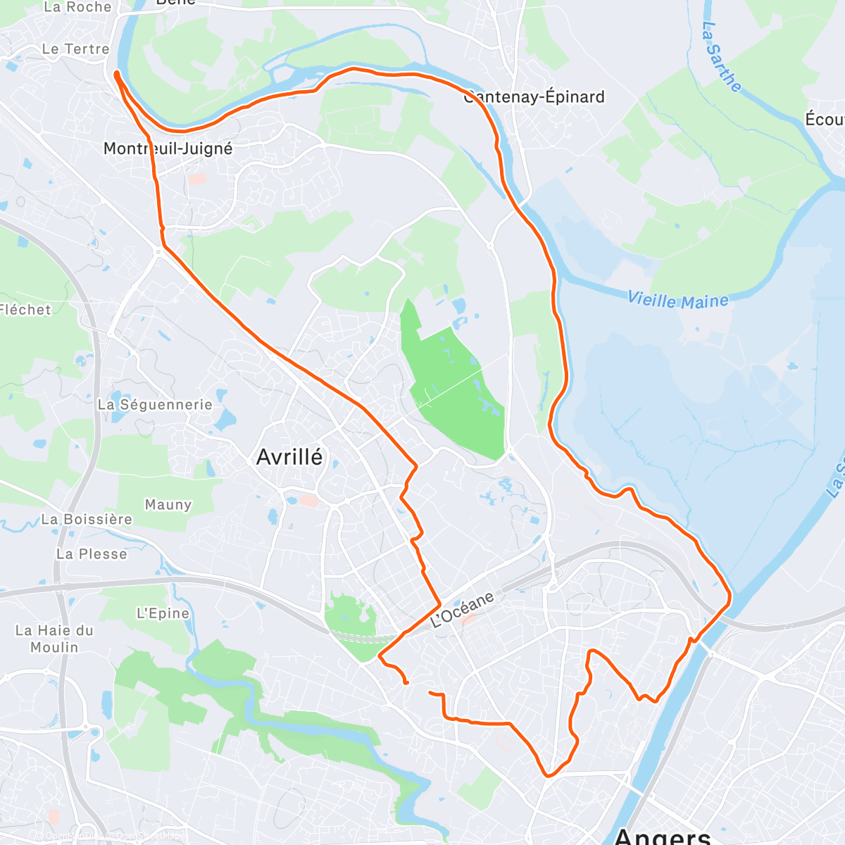 Map of the activity, Belle balade dans les basses vallées angevines