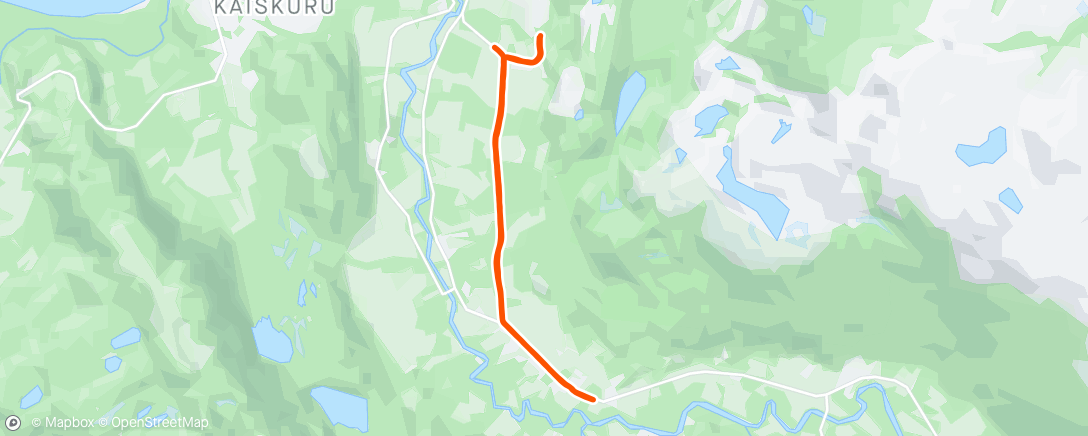 Map of the activity, 1600m + 4x800m