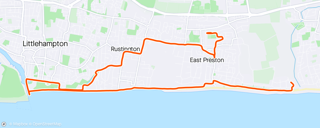Map of the activity, Nike Run Club: Tuesday Morning Run frustratingly my watch stopped after 2.85km so had to start again. A bright windy run but enjoyable