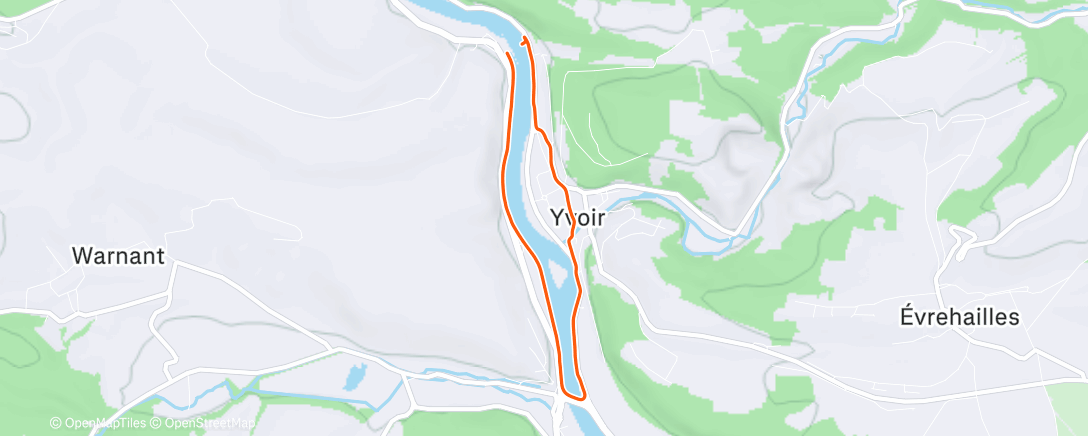 Map of the activity, Course à pied dans l'après-midi