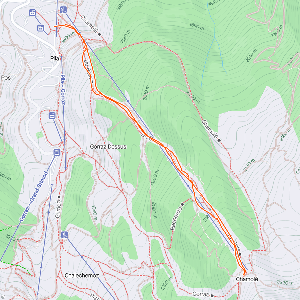Map of the activity, Chamolé (con Sam)