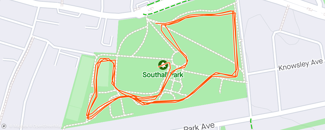 Map of the activity, Southall Parkrun