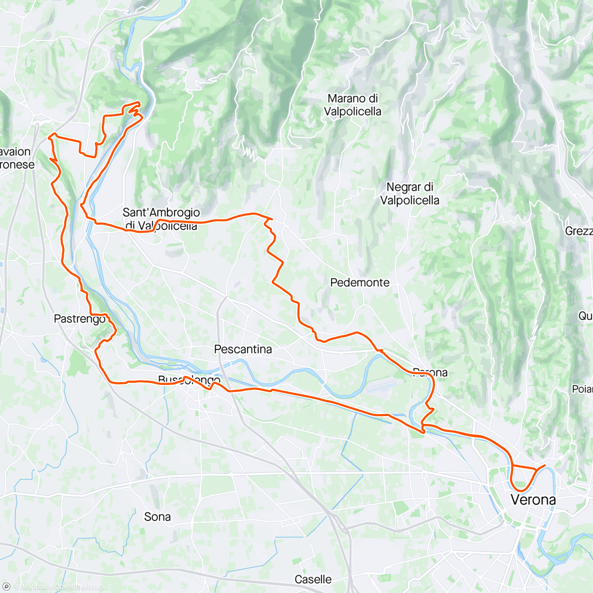 Map of the activity, Gravel Verona - Toni di Gravel