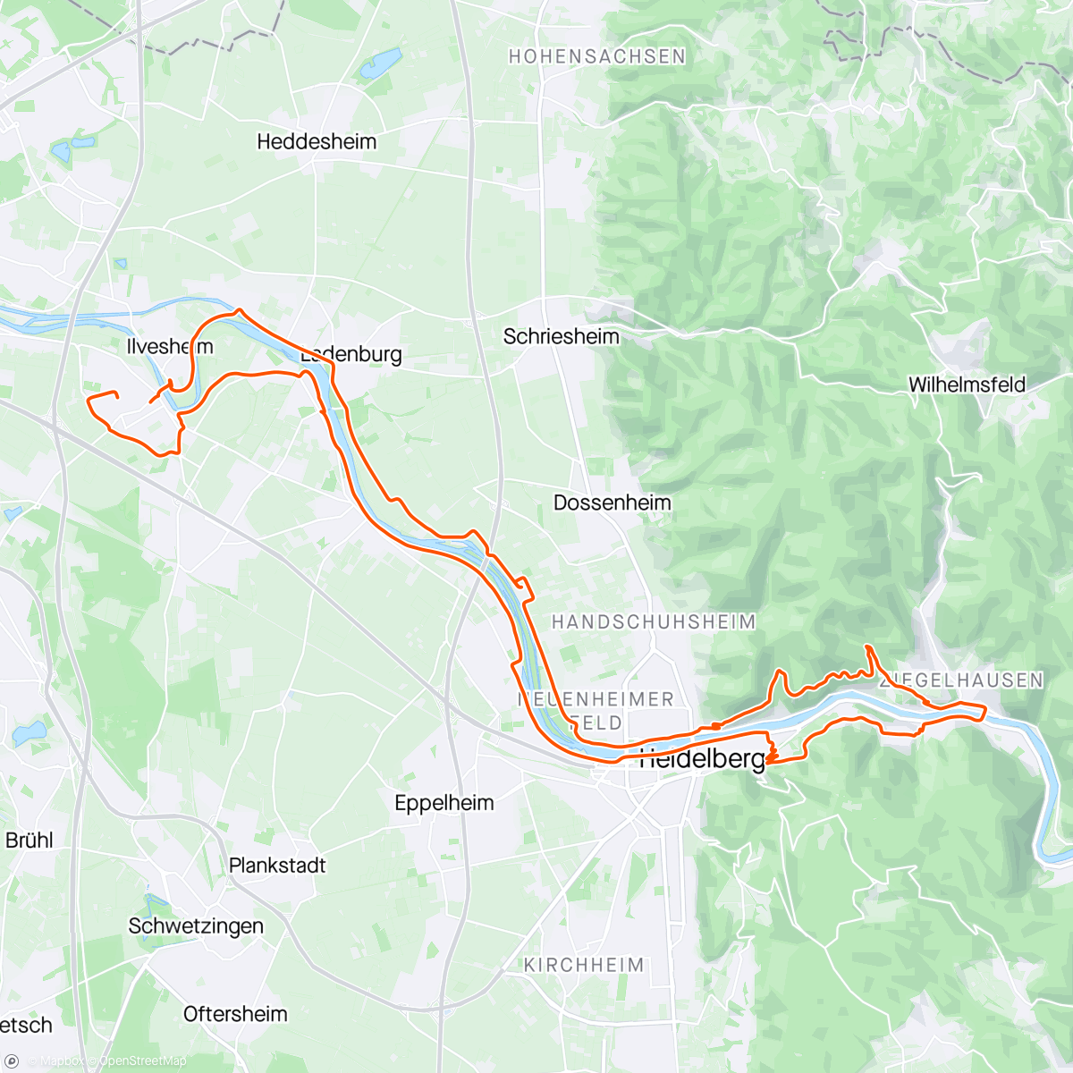 Mapa da atividade, HM HD Strecke mit dem Eisenroß abfahren