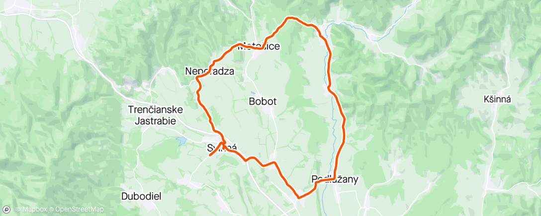 Mapa de la actividad (Cesta- Krásna Ves, Neporadza)