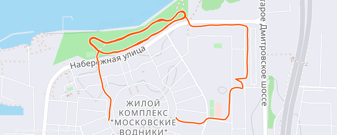 Map of the activity, Вечерний забег