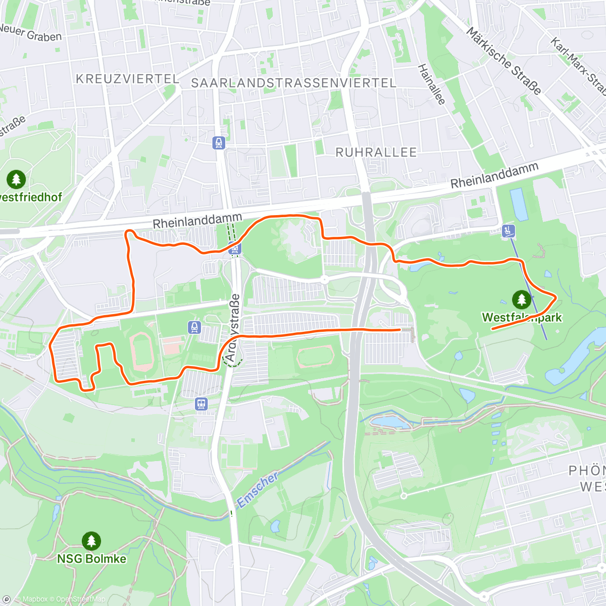 Map of the activity, B2Run Dortmund 2025