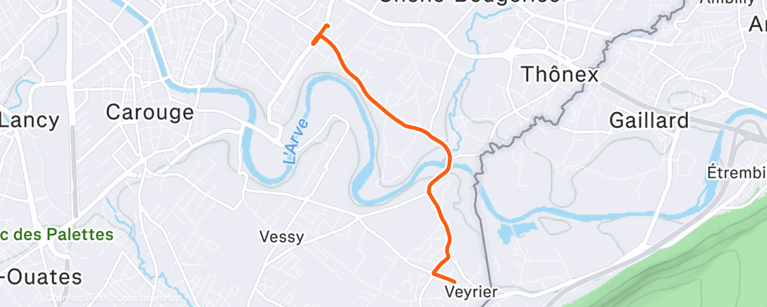 Map of the activity, Sortie vélo le matin