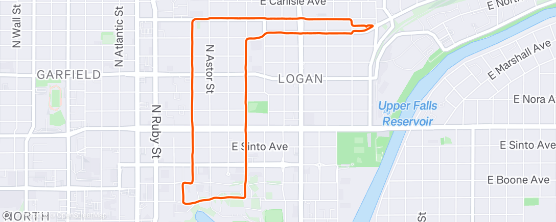 Map of the activity, Morning Run