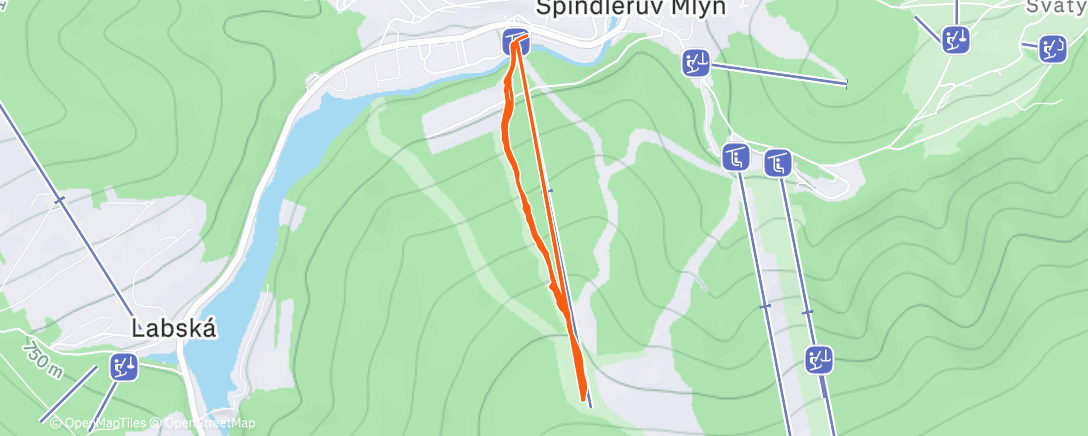 Map of the activity, Evening Alpine Ski