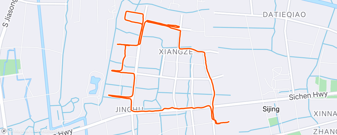 Map of the activity, 晚间跑步