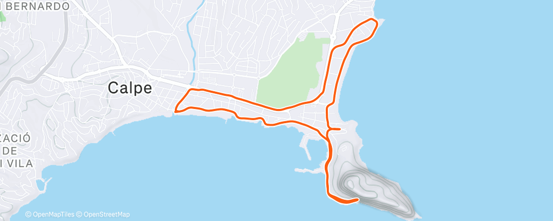 Map of the activity, Evening Run