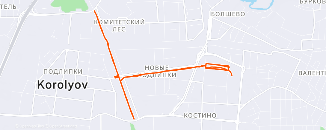 Map of the activity, Ночной забег