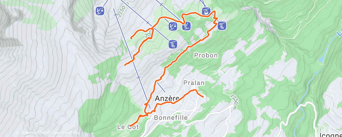 Карта физической активности (Sortie VTT le midi)