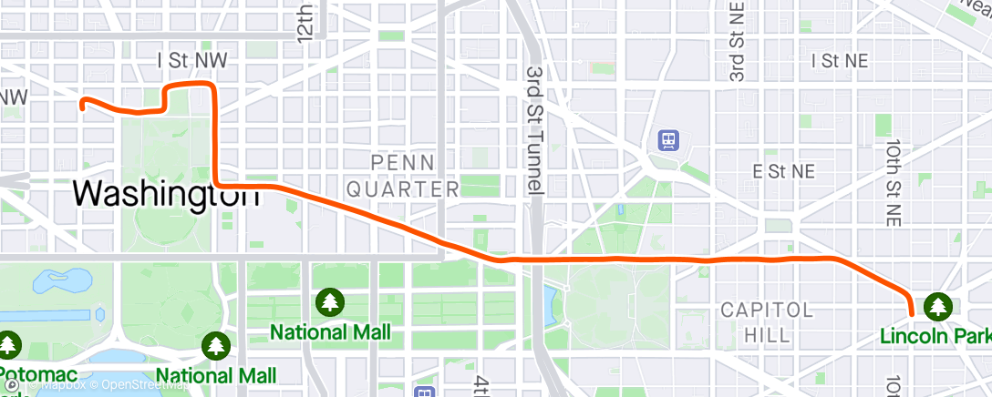 Map of the activity, Bike home from work