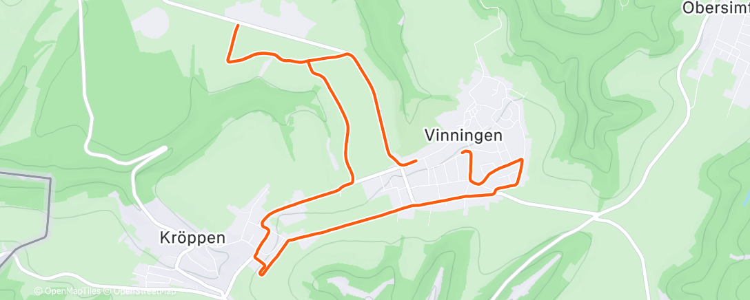 Map of the activity, Morning Run