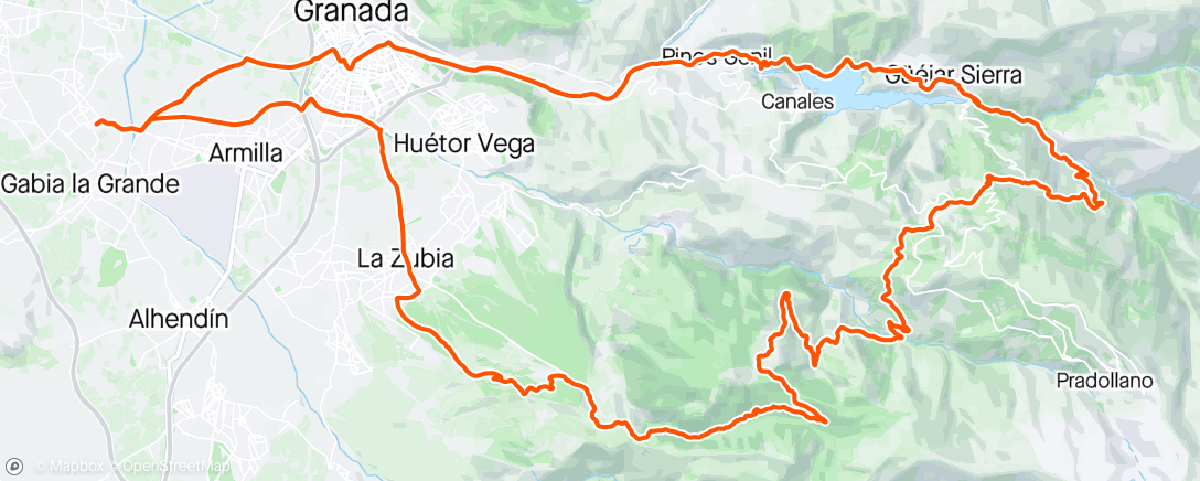 Mapa da atividade, Cortijuela Diechar Monjas Guejar Sierra