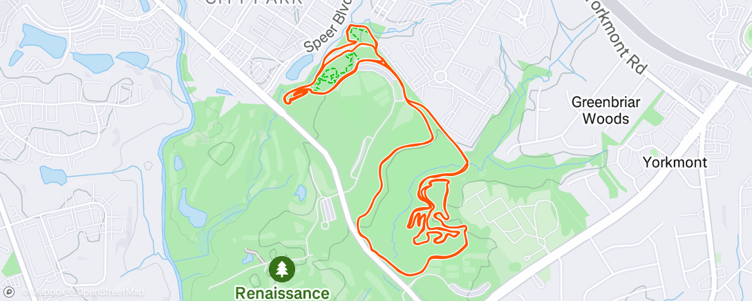 Map of the activity, Afternoon Mountain Bike Ride