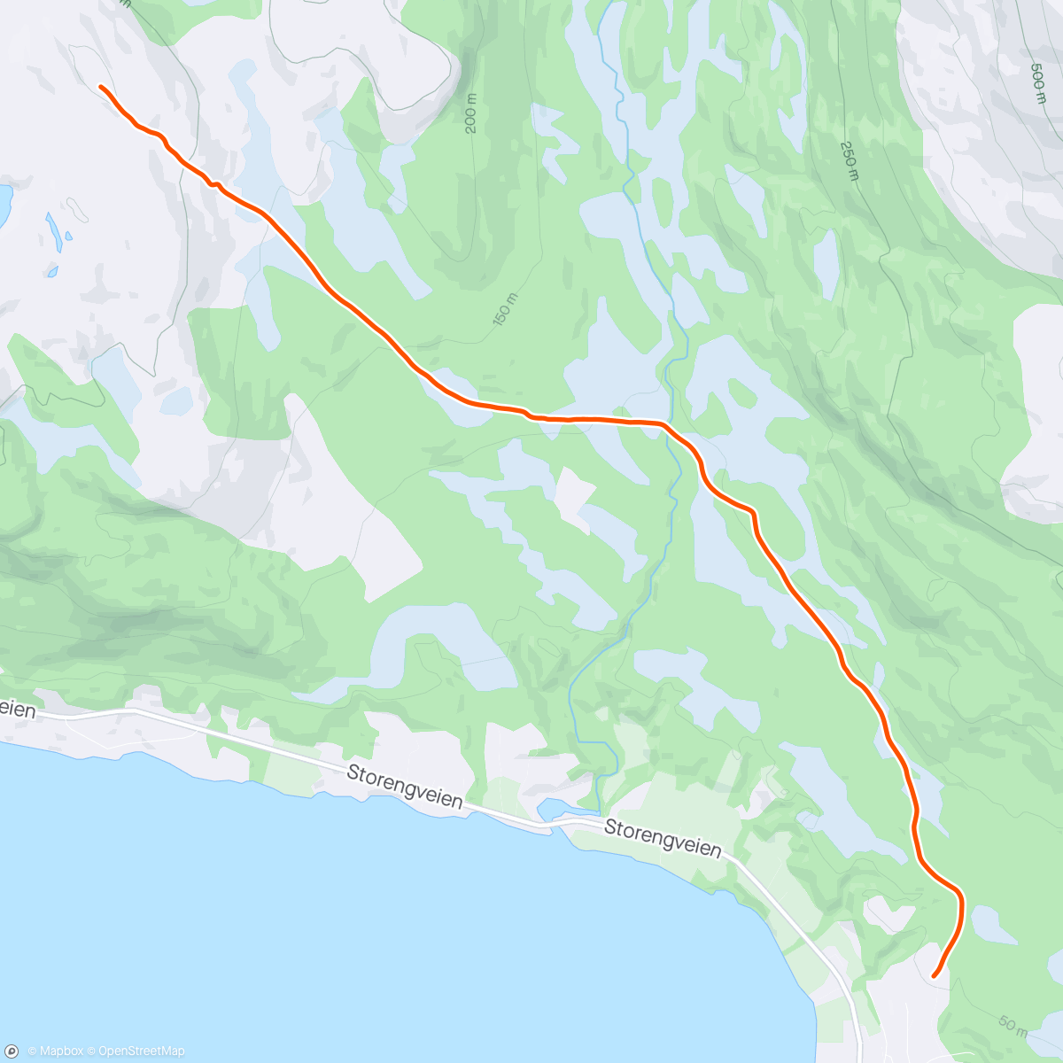 Mapa da atividade, Ettermiddagstur på fjellski til Hamnefjellet