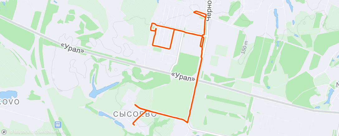 Map of the activity, Evening Run