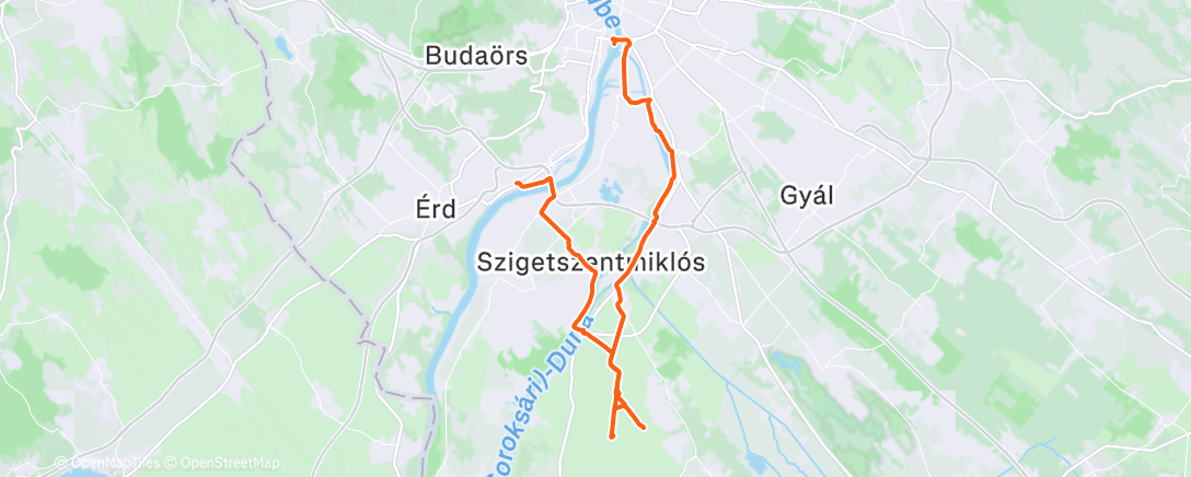 Map of the activity, Délegyháza, meg vissza