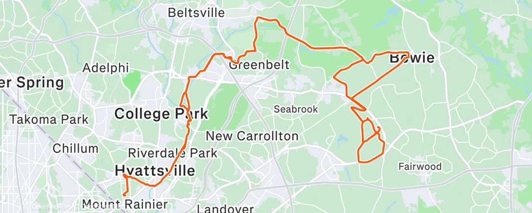 Map of the activity, Kurt’s NYE Bday Ride