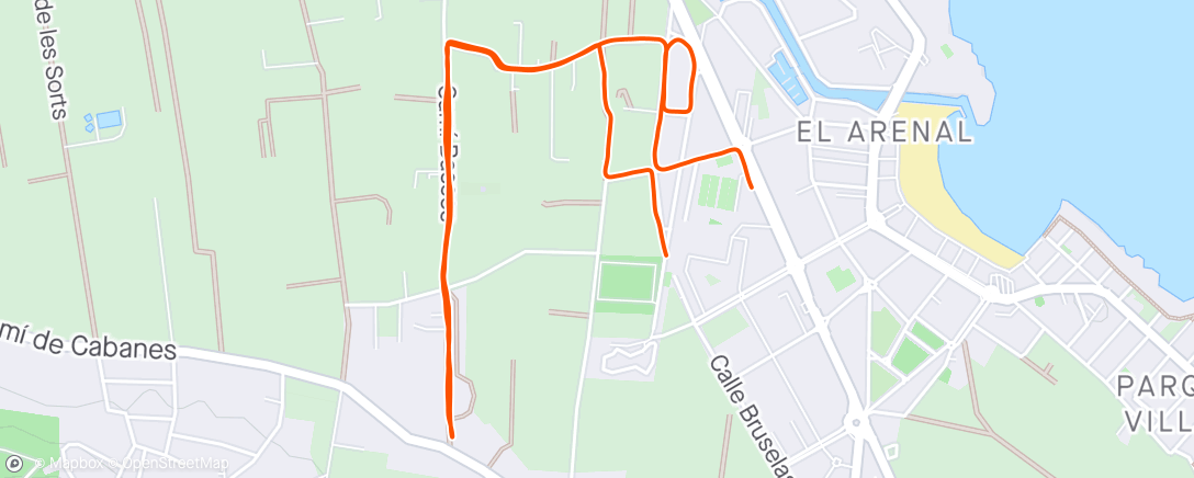 Map of the activity, Pre track session morning jog