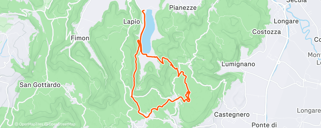 Map of the activity, Sessione di trail running mattutina