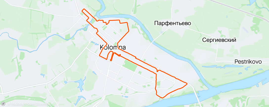 Map of the activity, Легкий бег