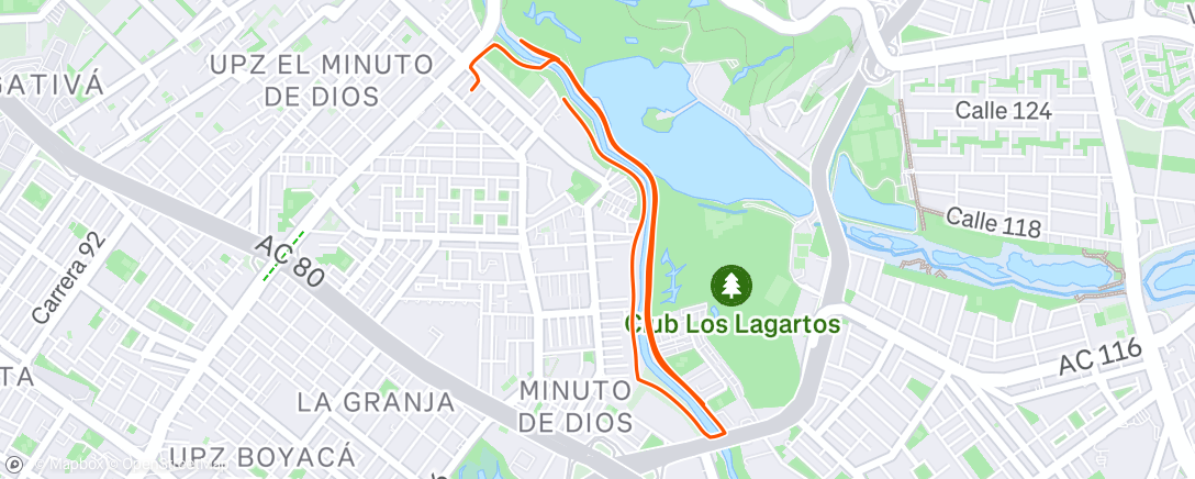 Map of the activity, Morning Run
