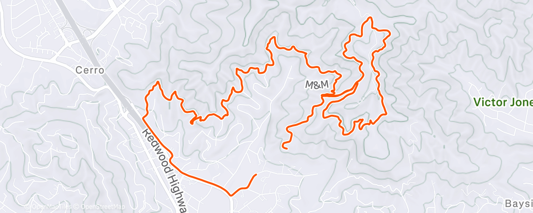 Map of the activity, Trail dog