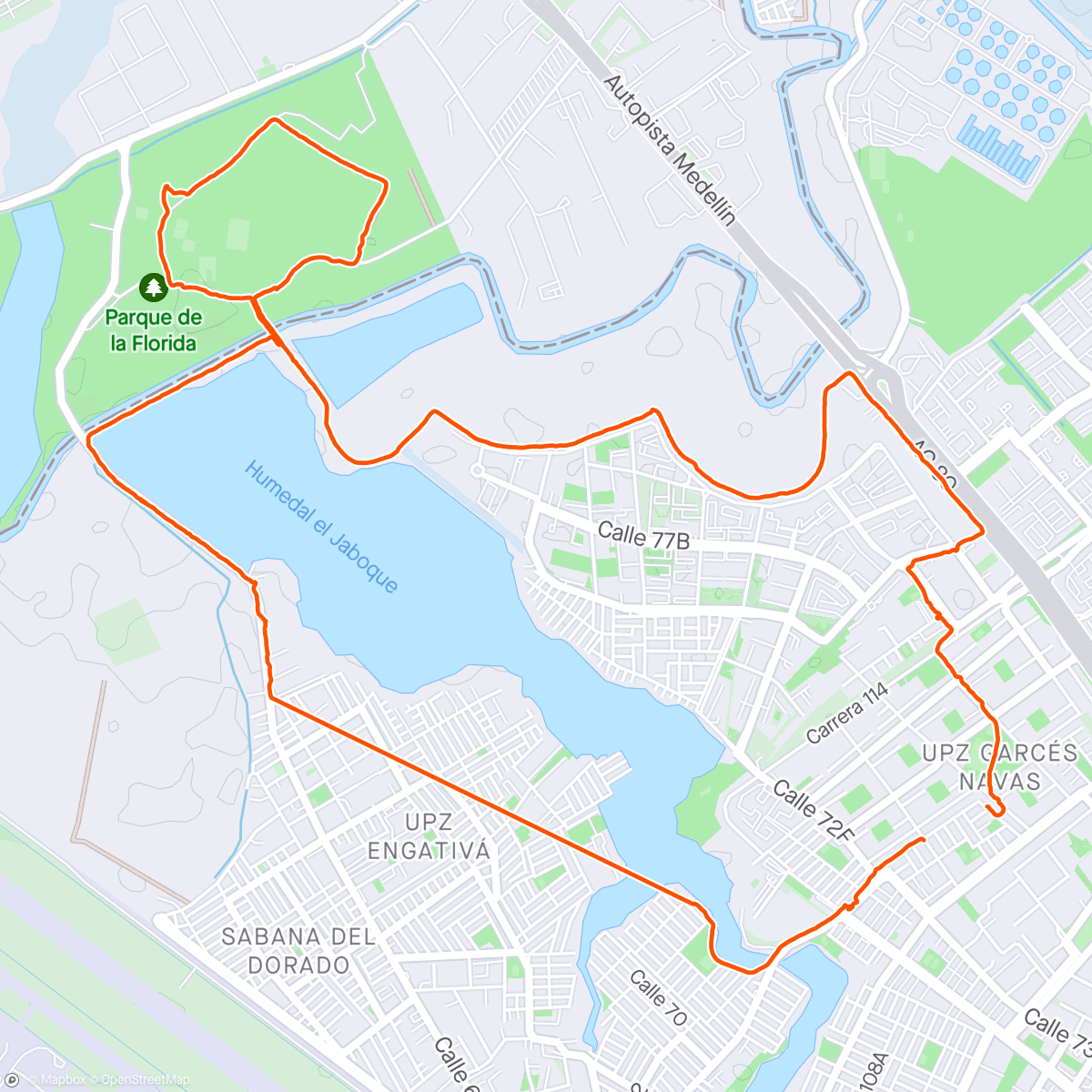 Mappa dell'attività Caminata a la hora del almuerzo