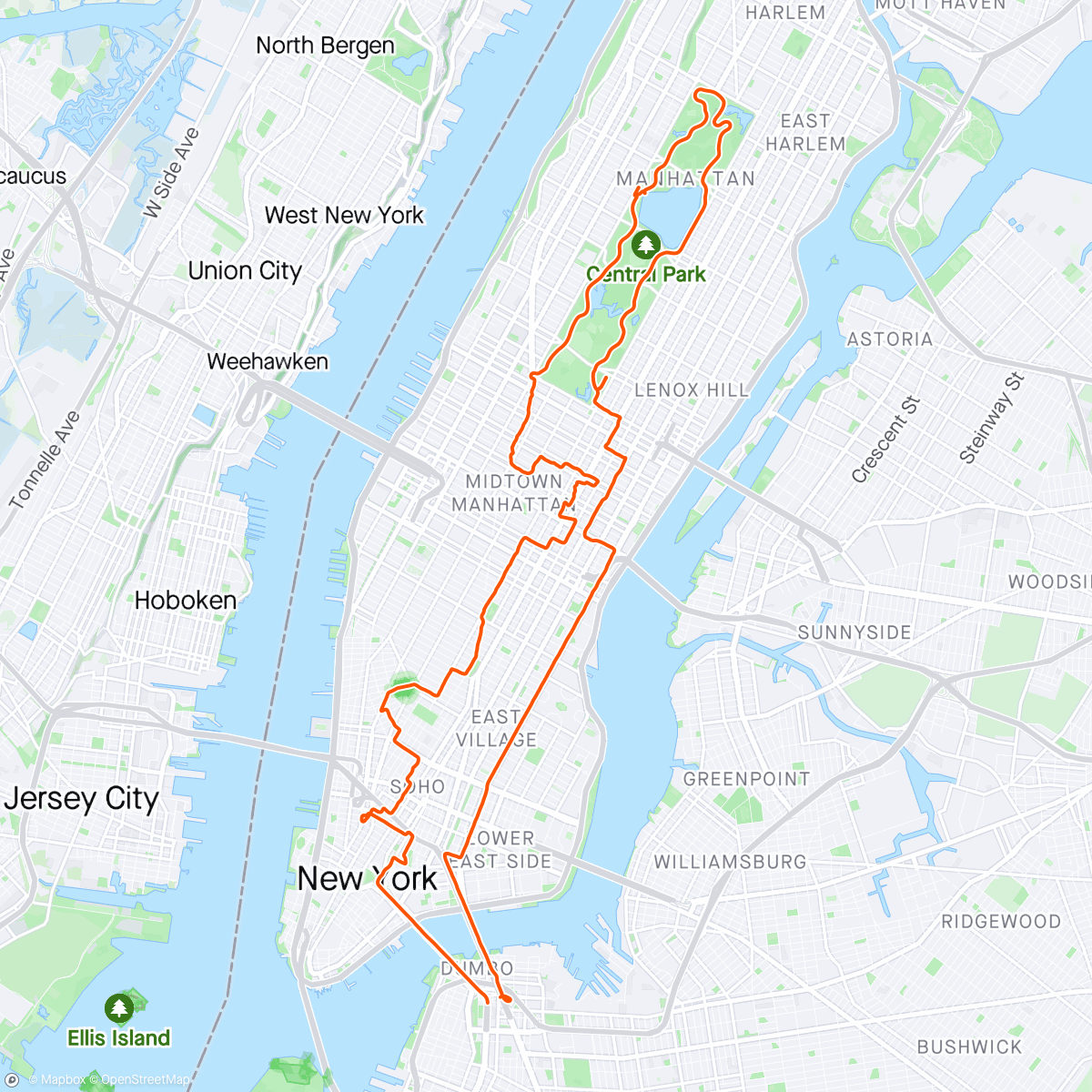 Map of the activity, Traversée USA #46 / New York City