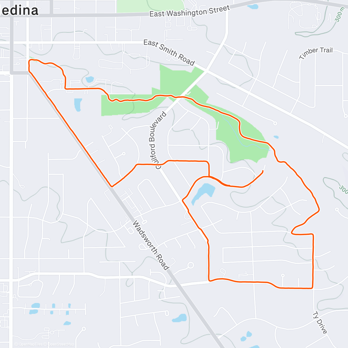 Map of the activity, Morning Run