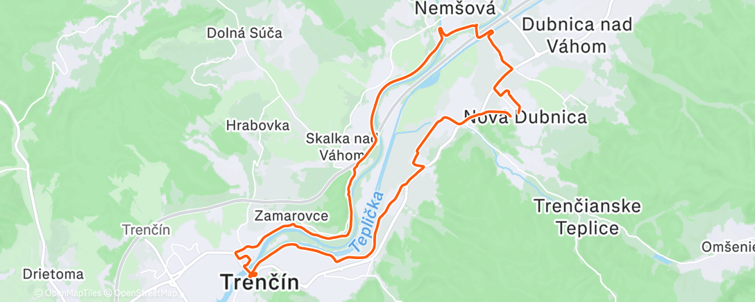 Map of the activity, Zúbková Víla Ride