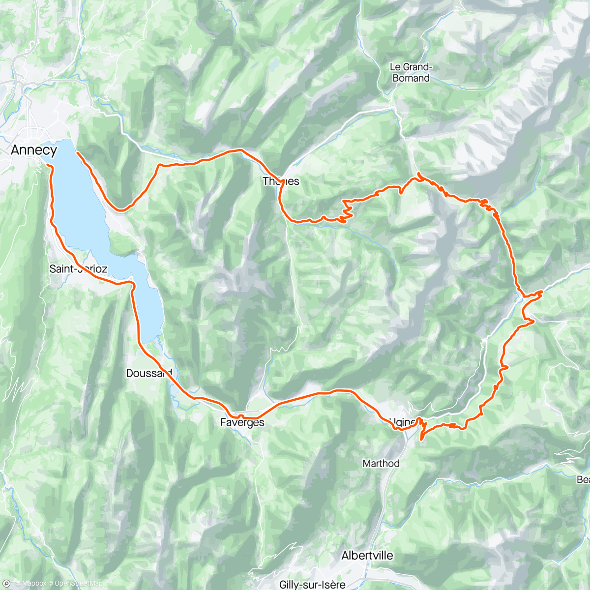 Map of the activity, Into the mountains from Annecy 🤩