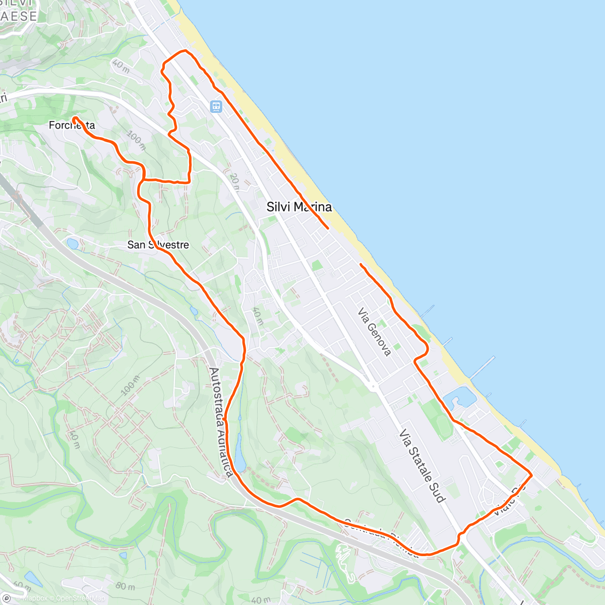 Map of the activity, Corsa mattutina... Collinare che fatica😅