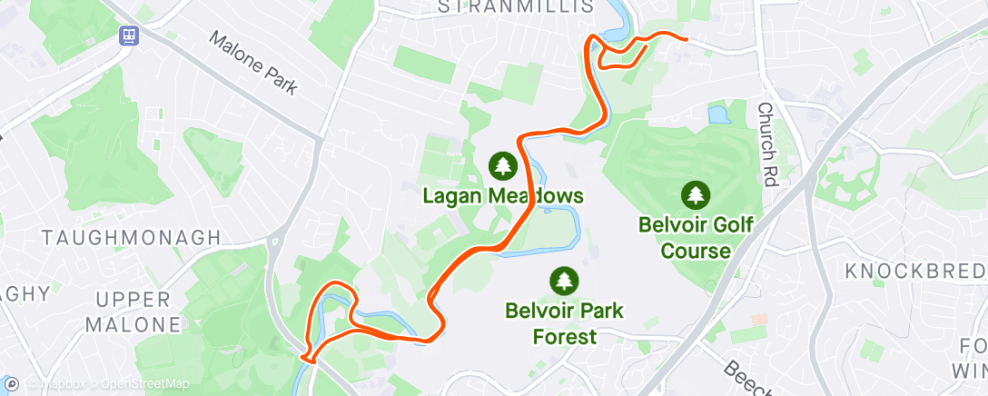 Map of the activity, Evening Run