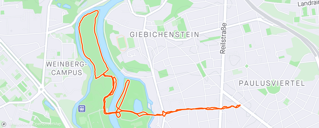 Map of the activity, Spaziergang am Abend