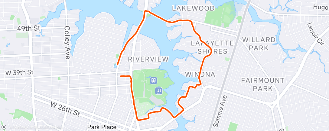 Map of the activity, Afternoon Run