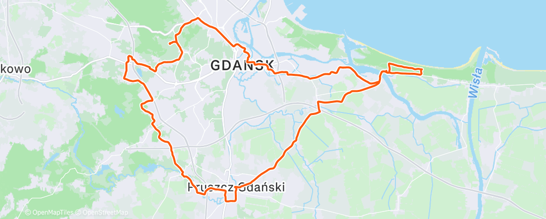 Map of the activity, kartacze ride