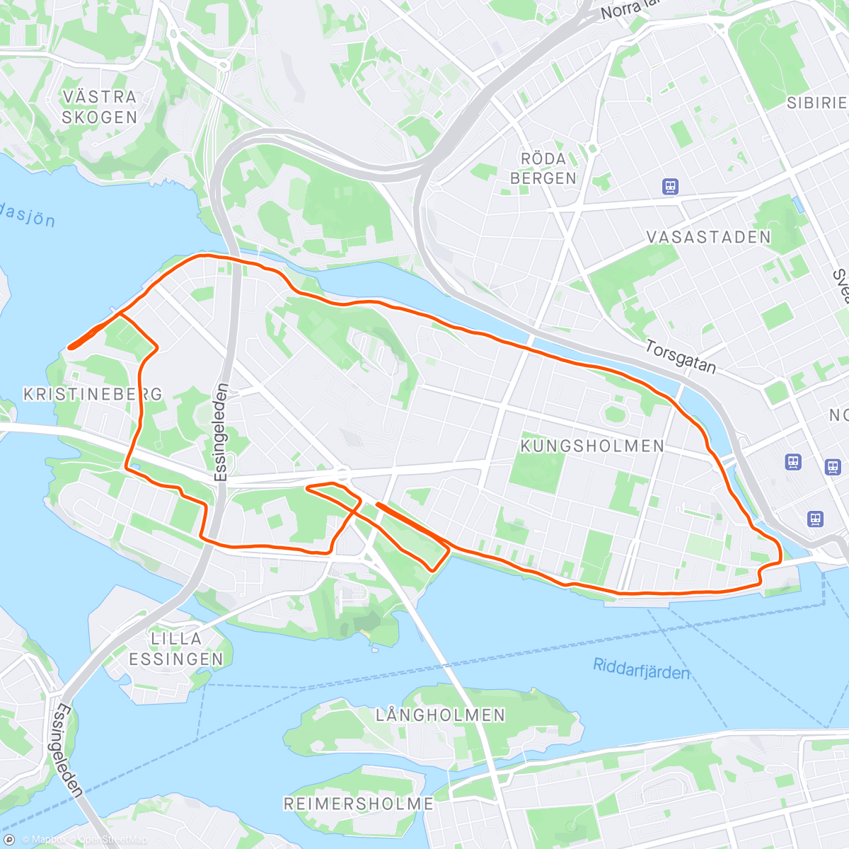 アクティビティ「Kungsholmen Runt - 40:39」の地図