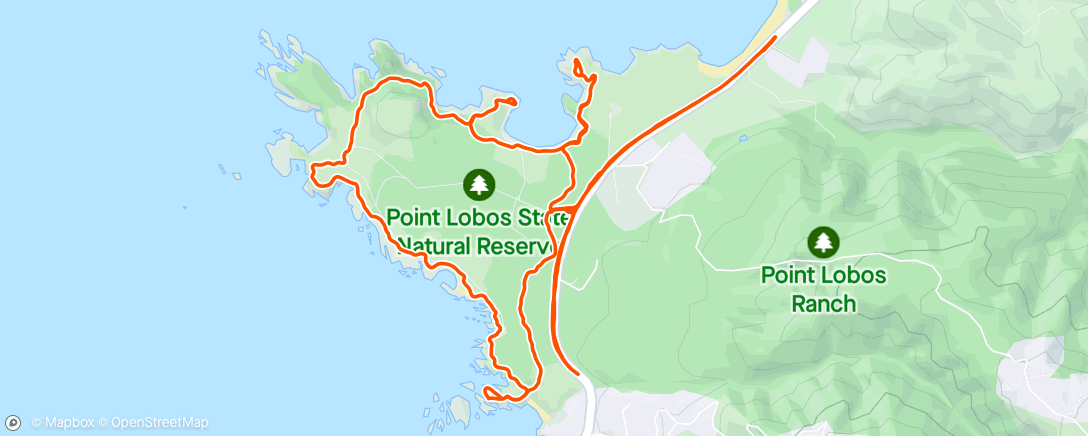 Map of the activity, Point Lobos exploring