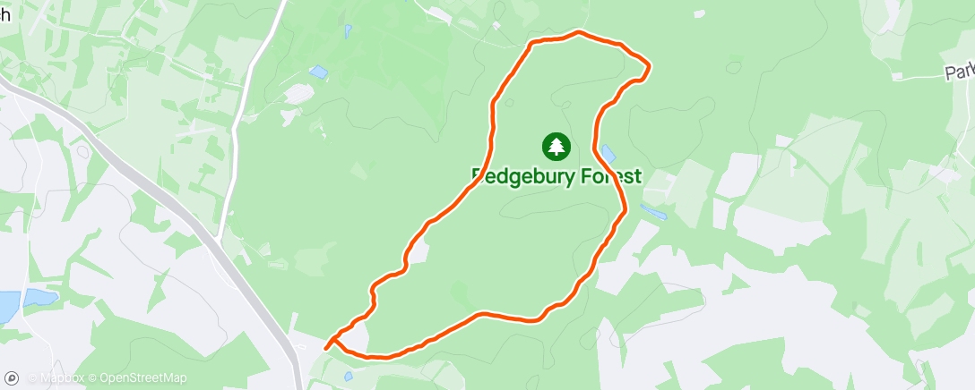 Map of the activity, Just a tad wet forest run with H&H,  puddle wading and drowned rat looking
