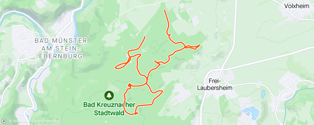 Mapa da atividade, ARDF RLL #1 Bad Kreuznach 2m (Platz 2)