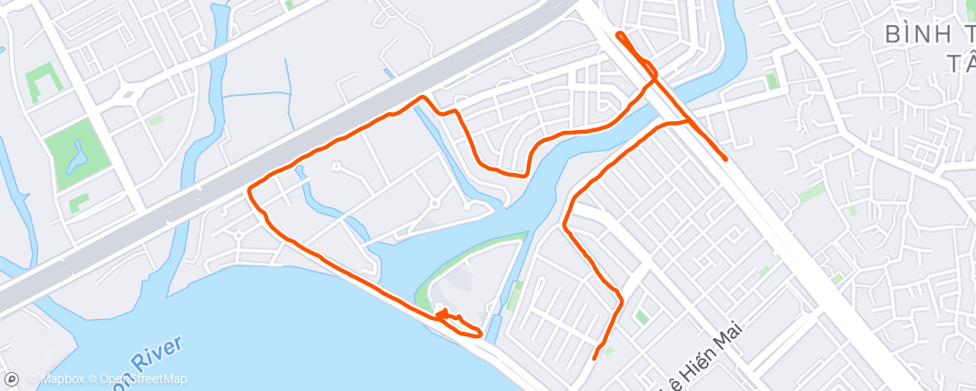 Map of the activity, Evening Run