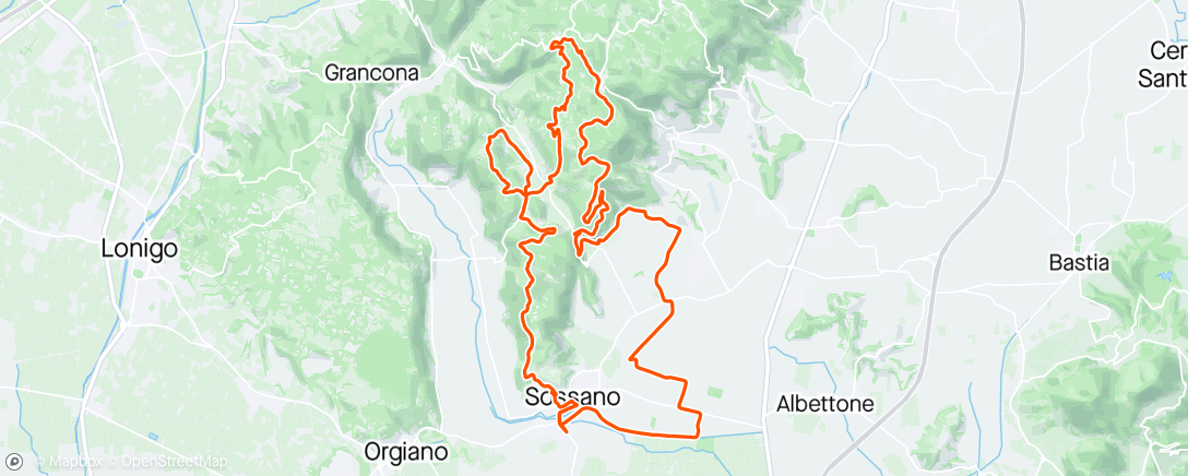 Map of the activity, Mtb sui berici