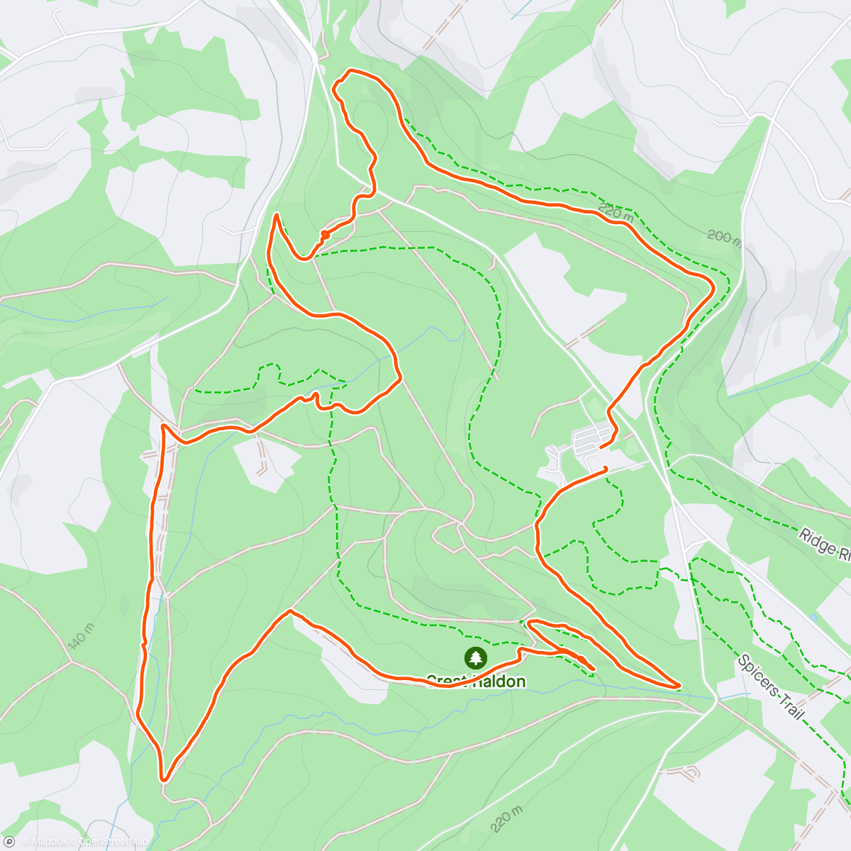 Map of the activity, Haldon Trail Runners